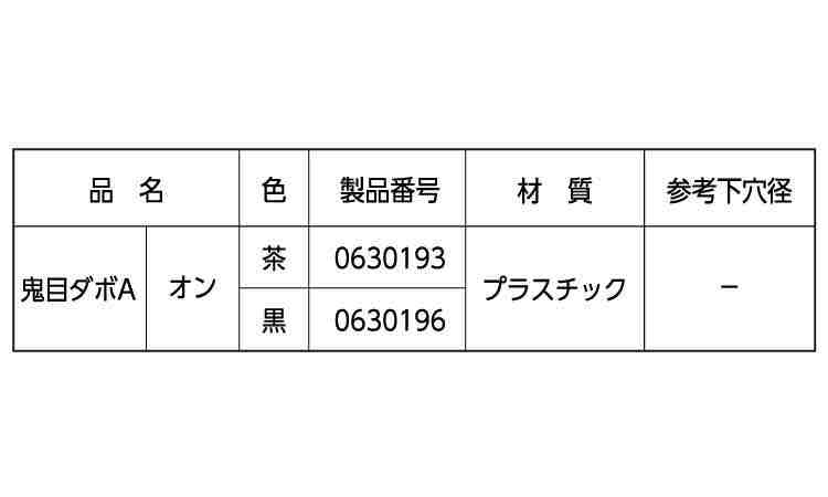 鬼目ダボＡ(オン)　ムラコシ製規格