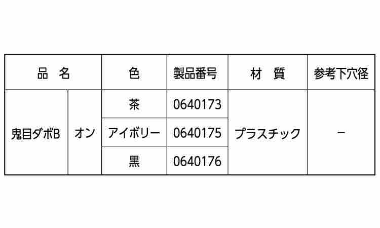鬼目ダボＢ(オン)　ムラコシ製規格