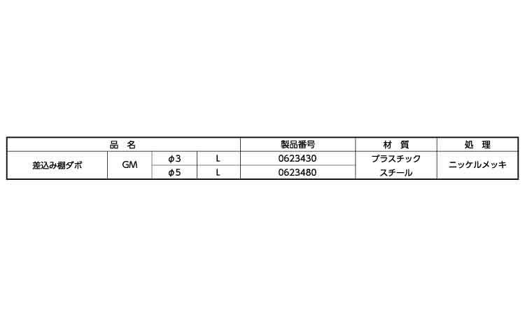 差込み棚ダボＧＭ(Ｌ)　ムラコシ製規格