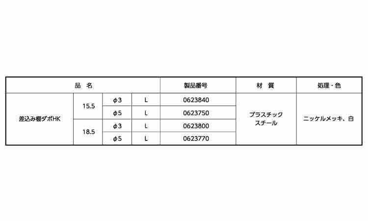 差込み棚ダボＨＫ(Ｌ)　ムラコシ製規格
