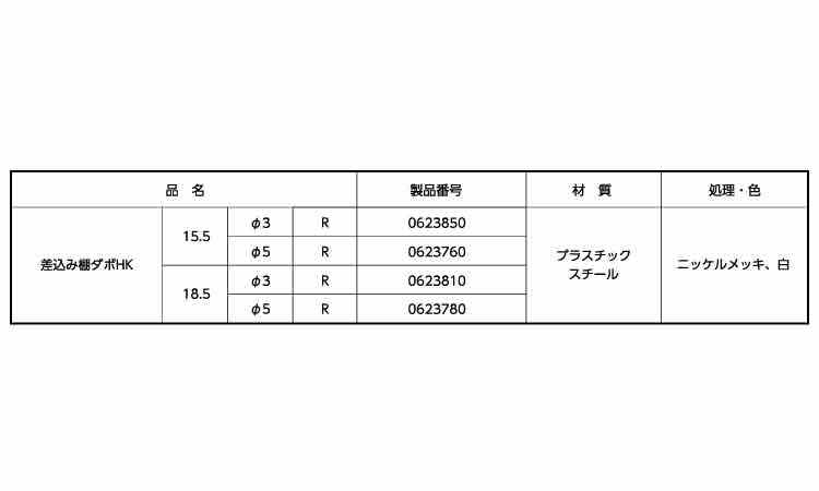 差込み棚ダボＨＫ(Ｒ)　ムラコシ製規格