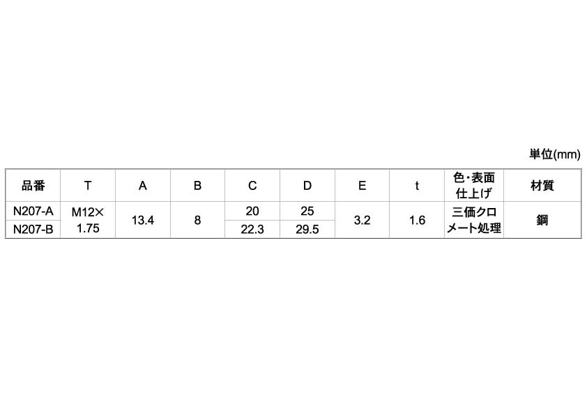アジャスター用受座　N207規格