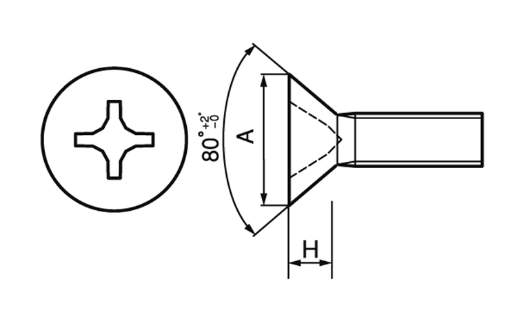 (＋)UNC小ねじ(FLAT)図面