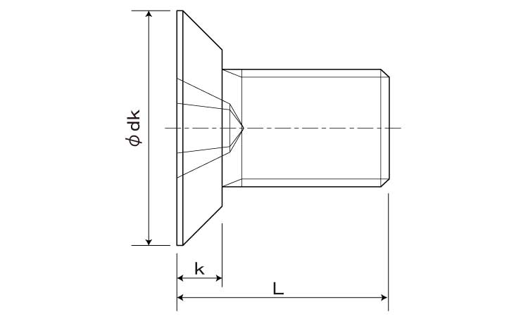 (＋)皿アンダーカット小ねじ　小頭図面