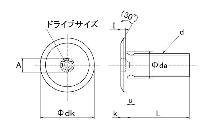 インタトルク小ねじ(スリムヘッド図面