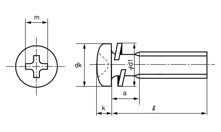 (＋)ナベ小ねじP＝2図面