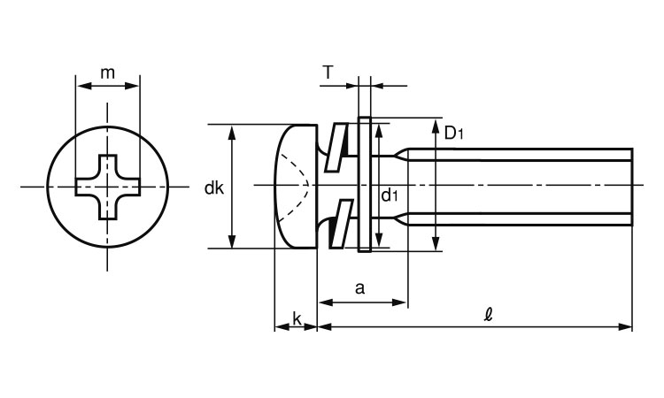 (＋)ナベ小ねじP＝3図面