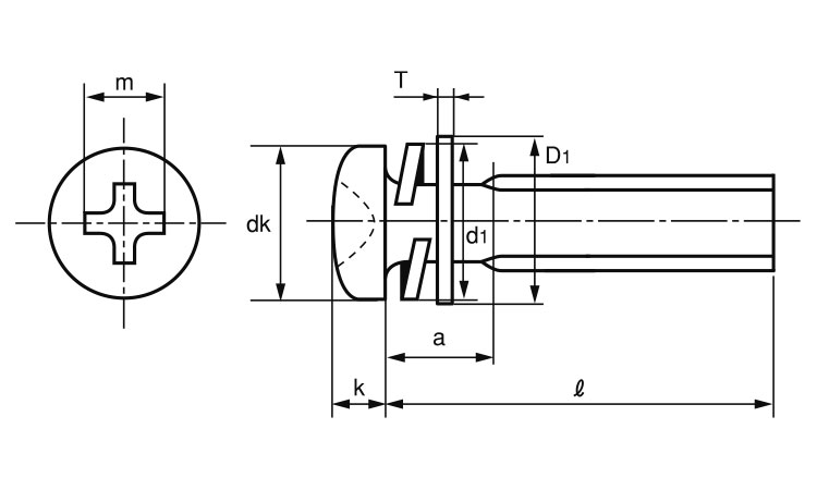 (＋)ナベ小ねじP＝4図面