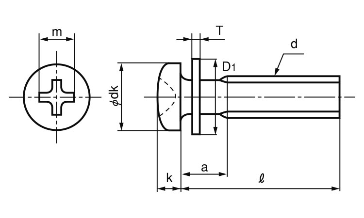 (＋)ナベ小ねじPK＝1図面