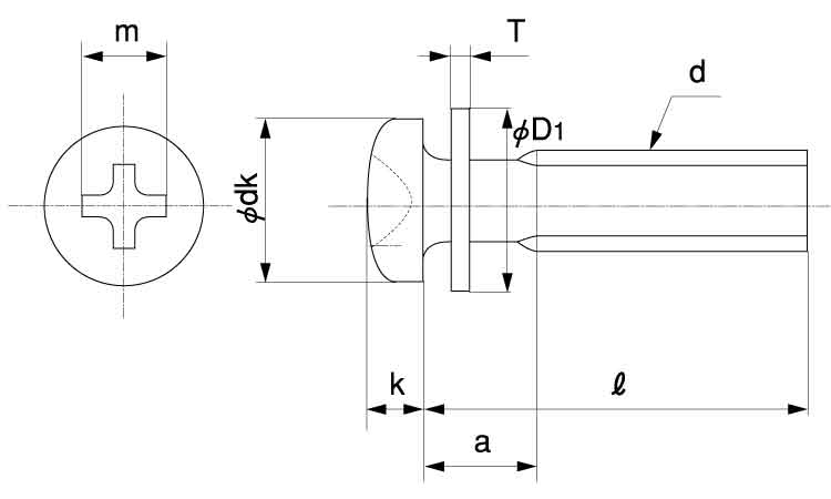 (＋)ナベ小ねじIK＝1図面