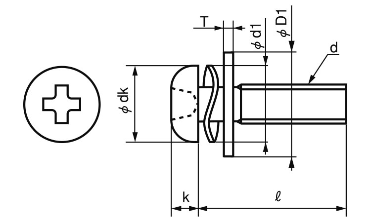 (＋)ナベ小ねじSP＝3図面