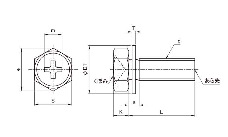 (＋)アプセット小ねじP＝1図面