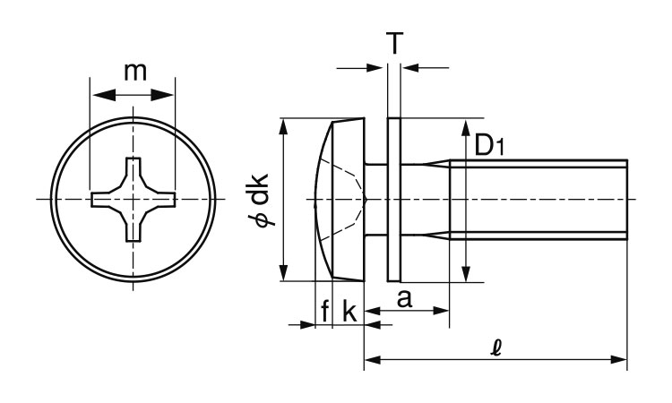 (＋)バインド小ねじPK＝1図面