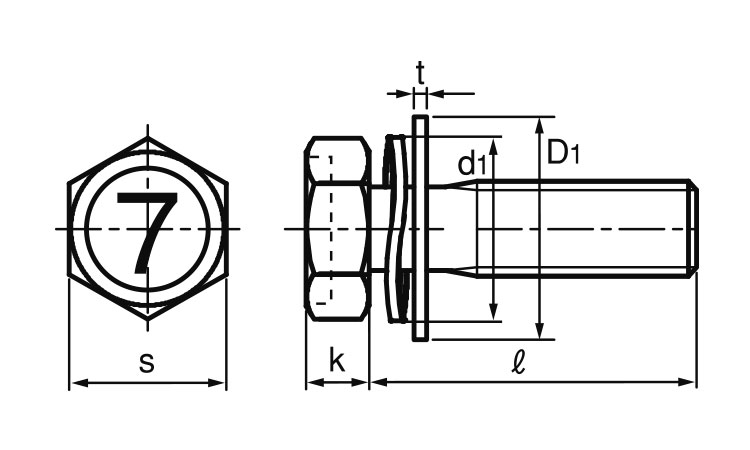 7マーク　アプセット小ねじ　SP＝3図面