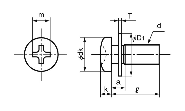 (＋)スリムPANヘッドP＝1図面