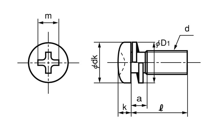 (＋)スリムPANヘッドP＝2図面