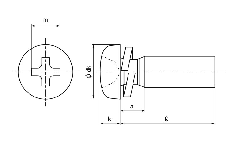 ピタック(＋)ナベ小ねじP＝2図面