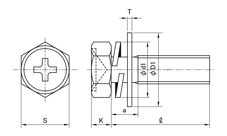 ピタック(＋)アプセット小ねじP＝3図面