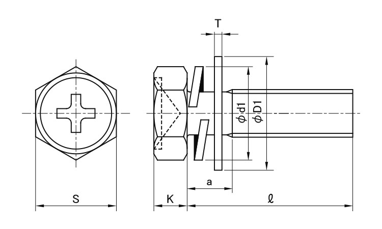 ピタック(＋)アプセット小ねじP＝4図面