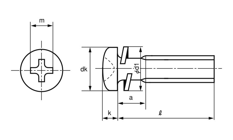 ペラウス(＋)ナベ小ねじP＝2(薄板用)図面