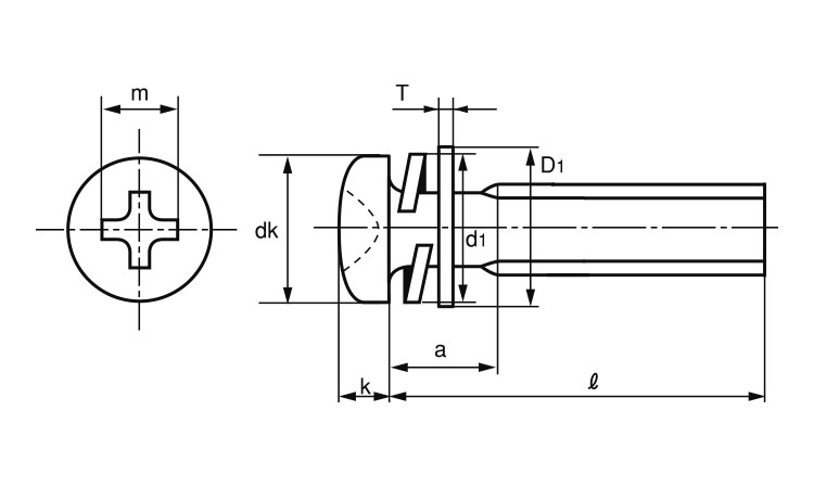 ペラウス(＋)ナベ小ねじP＝4(薄板用)図面
