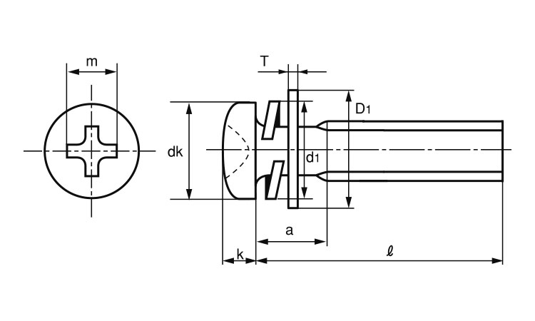 (＋)ナベ小ねじP＝3(薄板用)図面