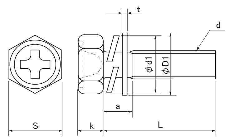 (＋)アプセット小ねじP＝4(薄板用)図面