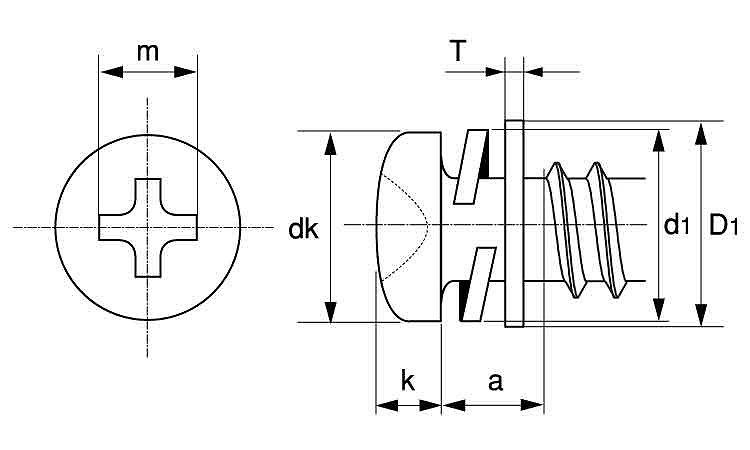 (＋)B1ナベ　タッピンねじ　P＝3図面