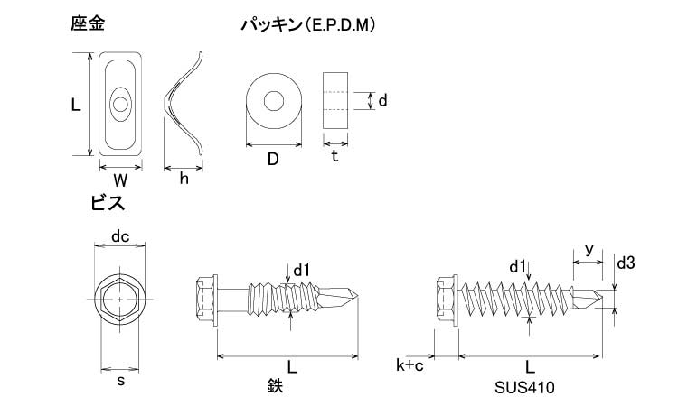 波板ビス　スレート小波図面