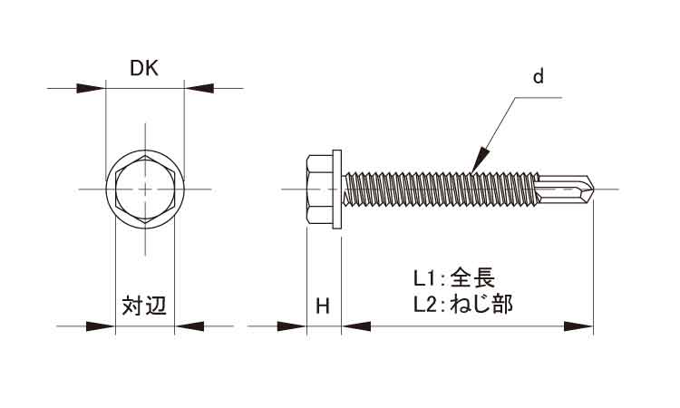 ダンバ(ＨＥＸ・全ねじ)図面
