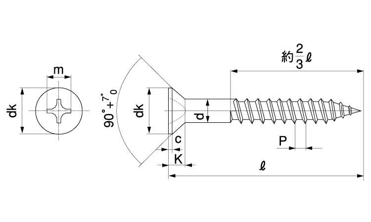 (＋)皿木ねじ(小箱大)図面