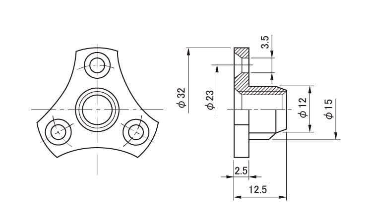 鬼目ナット(Jタイプ)　ムラコシ製図面