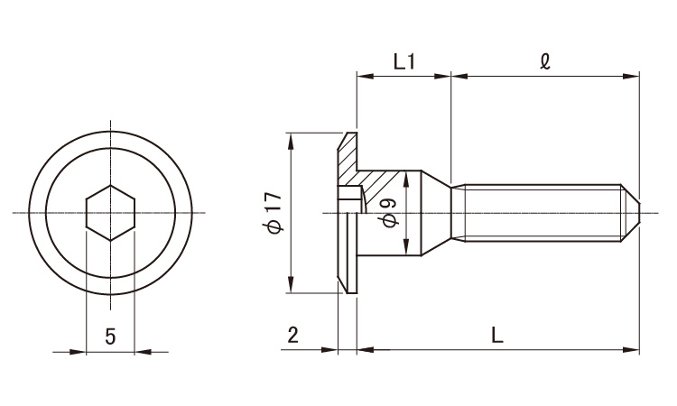 ＪＣＢ－Ａ(六角穴)　ムラコシ製図面