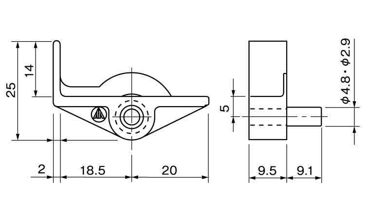 差込み棚ダボＧＭ(Ｌ)　ムラコシ製図面