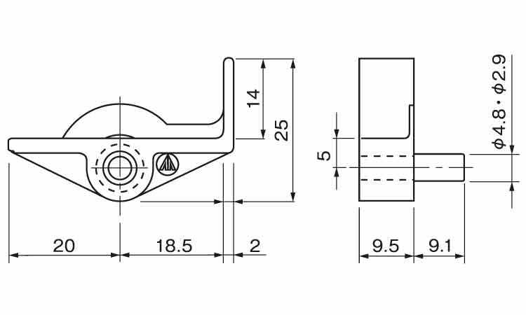 差込み棚ダボＧＭ(Ｒ)　ムラコシ製図面