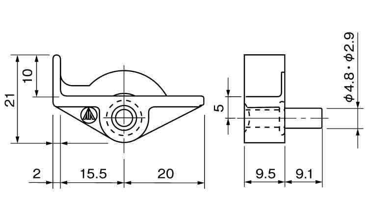 差込み棚ダボＳＭ(Ｌ)　ムラコシ製図面