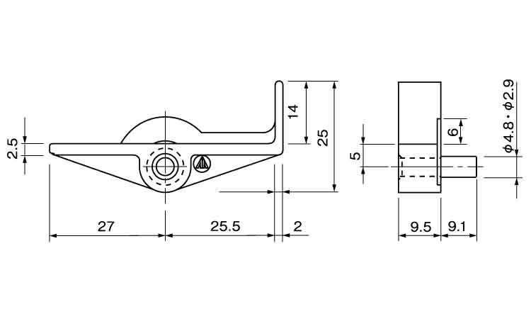 差込み棚ダボＴＭ(Ｒ)　ムラコシ製図面