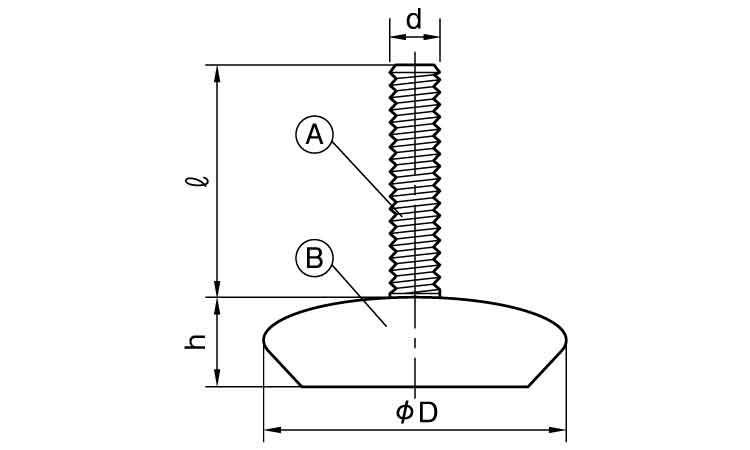 丸型アジャスターB　茶色　ムラコシ製図面