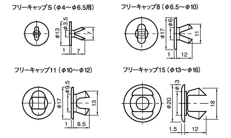 フリーキャップ(茶)　ムラコシ製図面