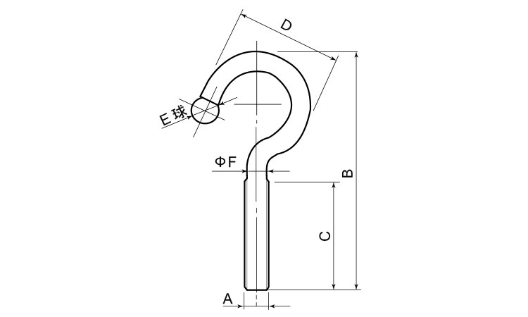 玉ツキヒル釘(ナット付)図面