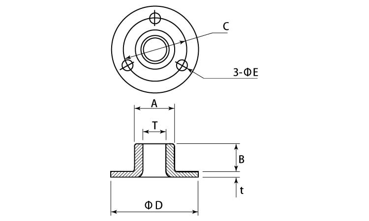 アジャスター用受座　N204図面
