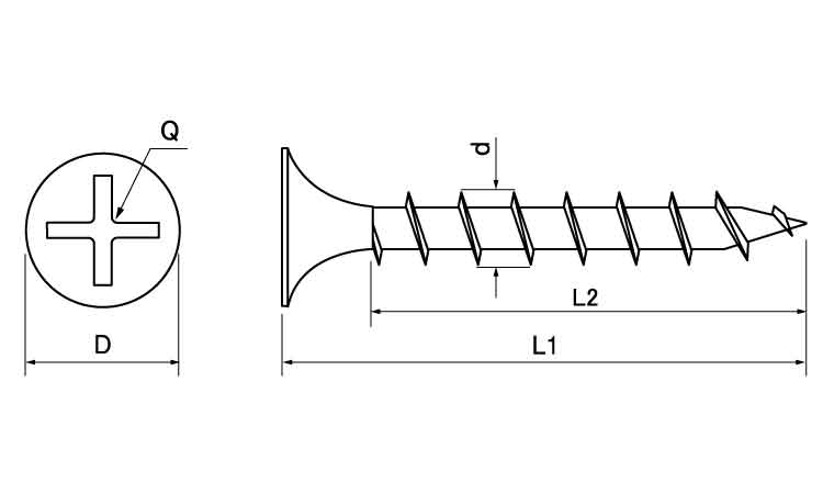 LIVE　コーススレッド(全ねじ)図面