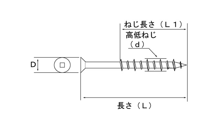 ウッドデッキビス(皿)図面