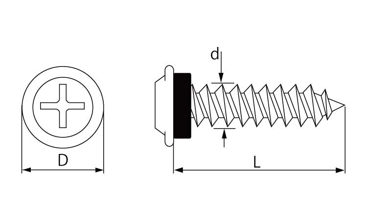 木用パッキンビス　ホワイト図面