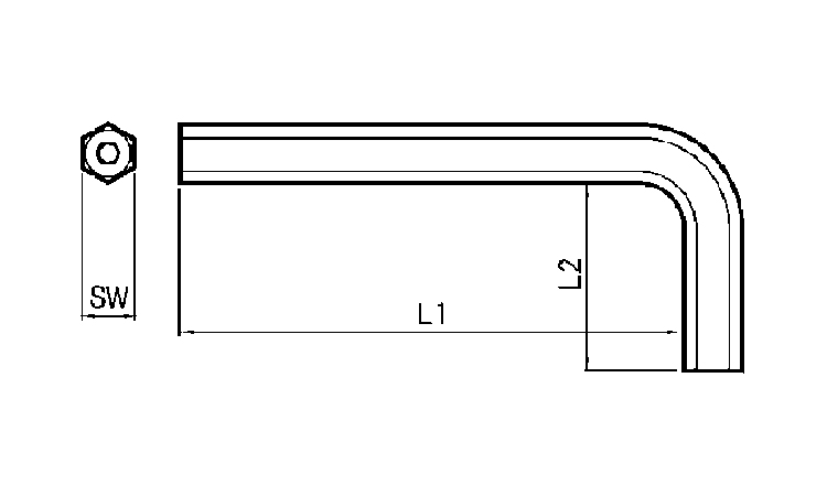 TRF専用工具六角穴用Lレンチ図面