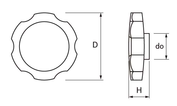 サムノブ菊型(黒)図面