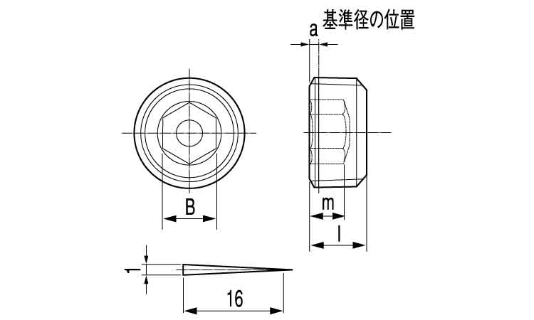プラグ(沈み)左ねじ切削図面