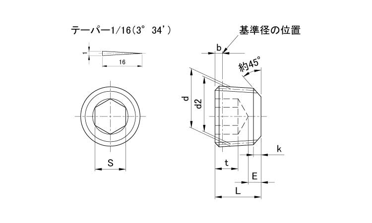 プラグ(沈み)図面