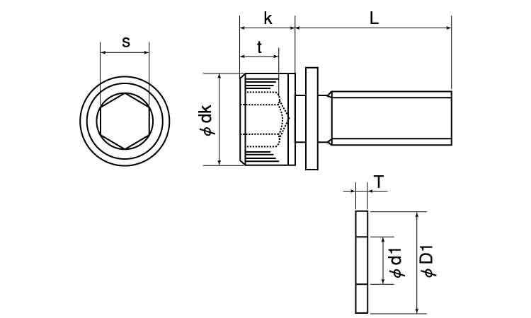10．9六角穴付ボルト　P＝1(岡井)図面