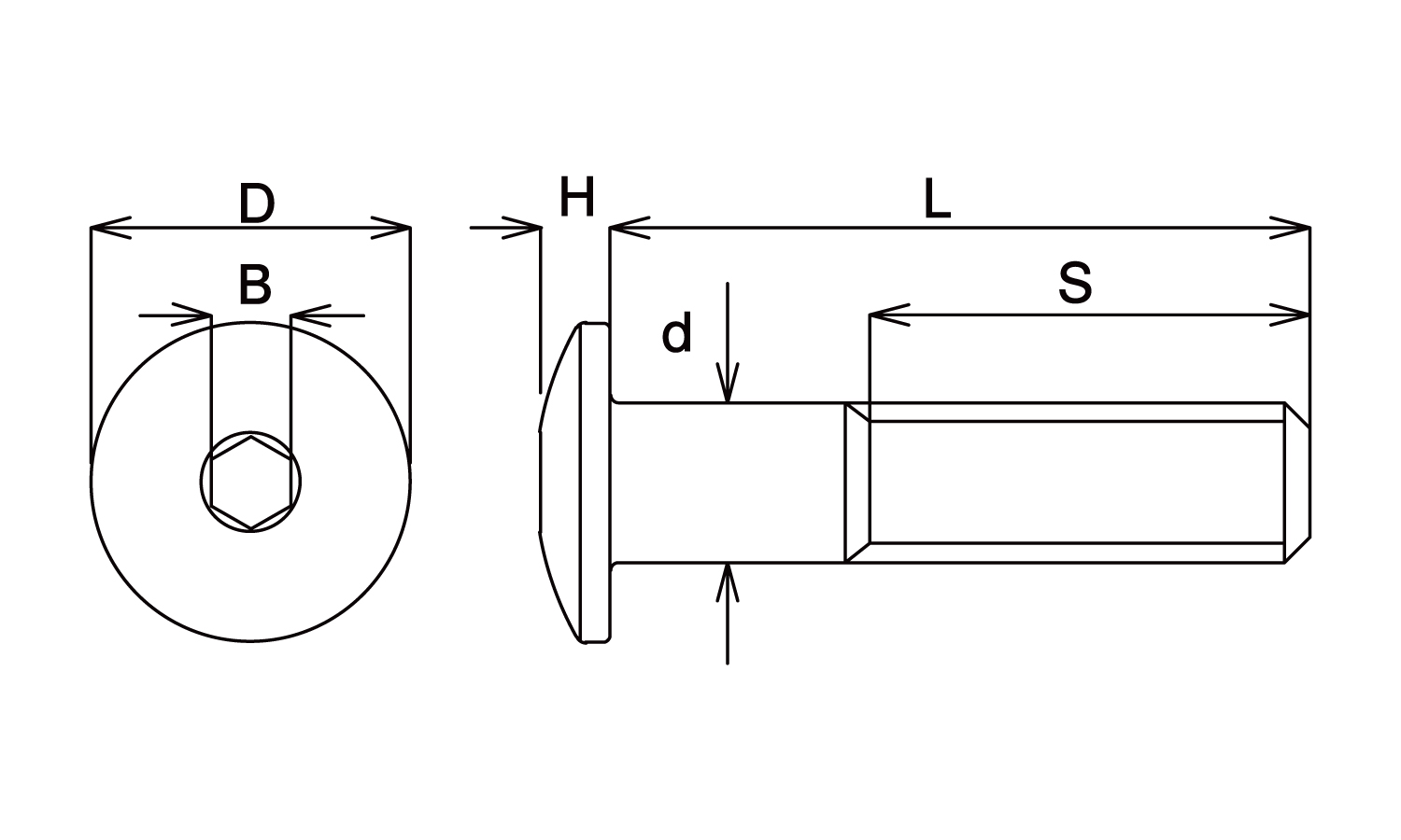 ナベ低頭ボルト(ＴＩＰＣ)図面